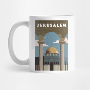 Jerusalem, Israel, Palestine.Retro travel poster Mug